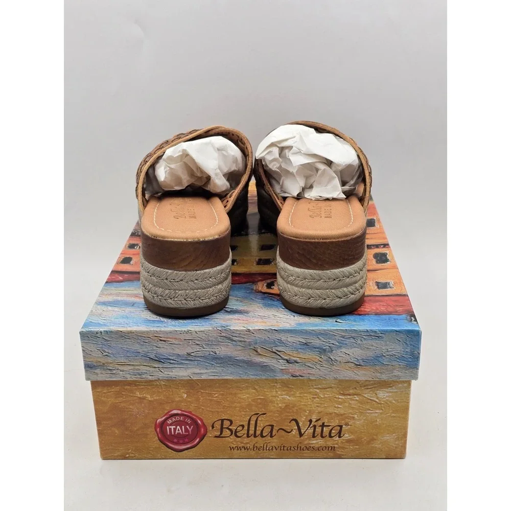 New BELLA VITA Women's Exa-Italy Espadrille Slide Sandal Suede Leather‎ Size 8 M